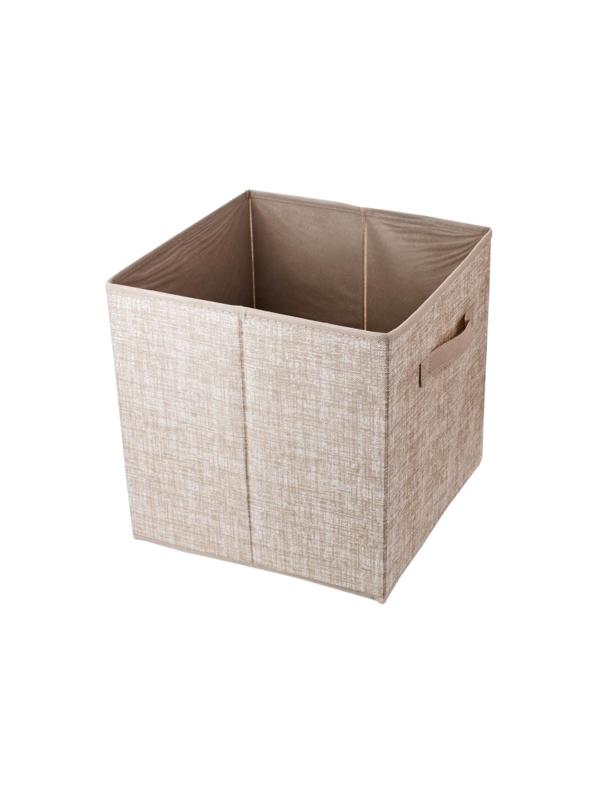 Короб для хранения одежды 30х30х30см с ручк,складн,полипр,беж,HHSS-3010-01