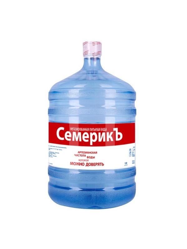 Вода питьевая Семерик 19л (включая стоимость бутыли ПК 19л)