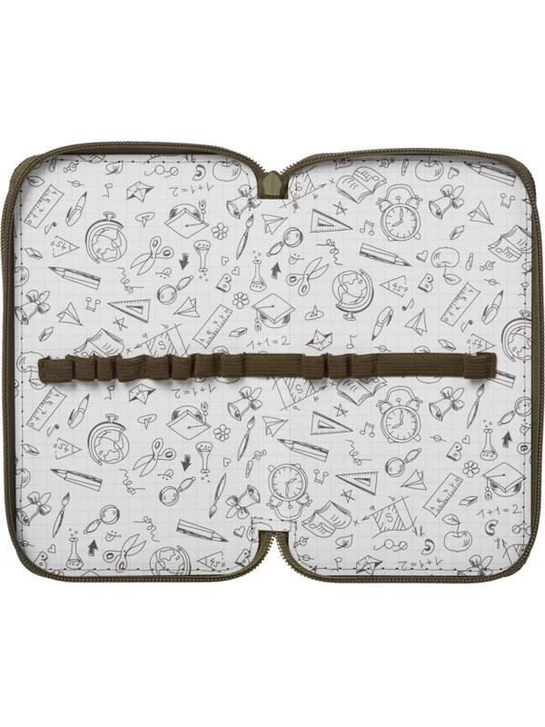 Пенал №1School Military 2 отд., ламинат, софт тач, 190x110 мм, ПКК 11-6