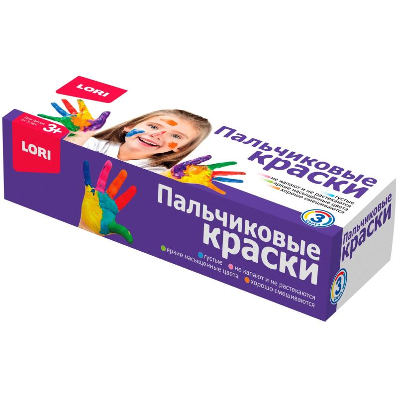 Краски пальчиковые 3 цв. по 70 мл., Пкр-002