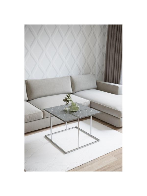 Стол журнальный _KF Калифорния 600x600x450 черный мрамор