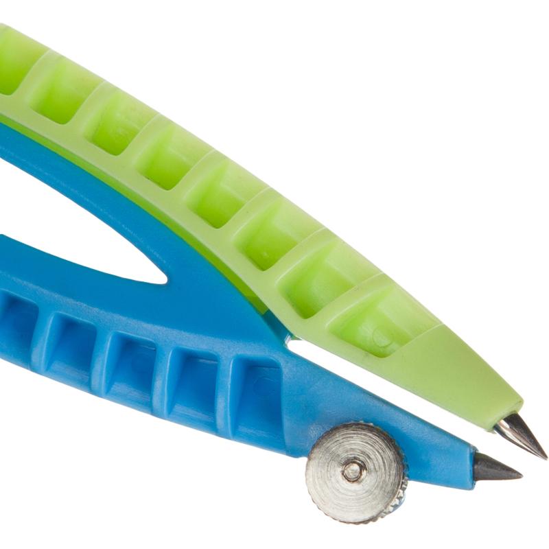 Готовальня №1School 2 пр/наб пластик.циркуль 120 мм син/зелен пенал S84002