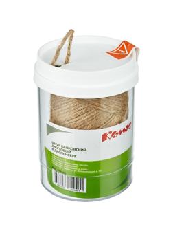 Шнур банковский джутовый полированный в диспенсере, 100 м