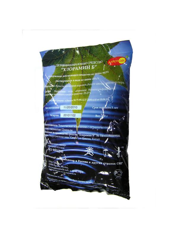 Хлорный порошок Хлорамин Б   15,0 кг ( 50 пакетов по 300 г), Китай