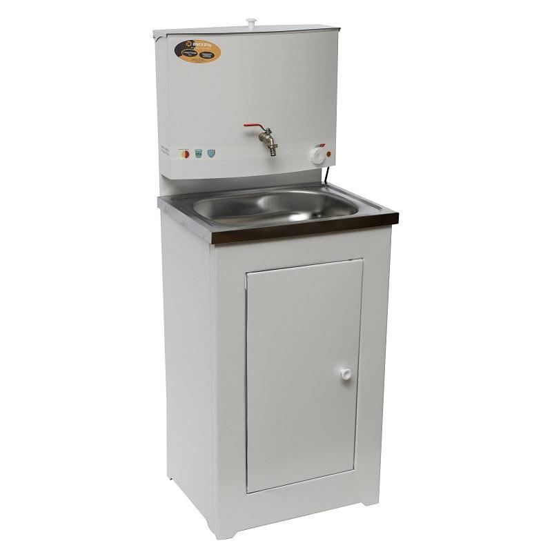 Умывальник дачный ЛЮКС, с подогревом, нержавеющая мойка, цвет белый 74/4/1