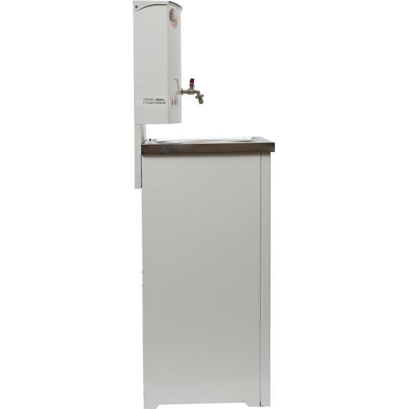 Умывальник дачный ЛЮКС, с подогревом, нержавеющая мойка, цвет белый 74/4/1