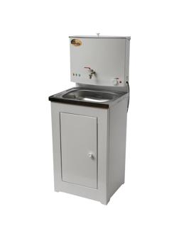 Умывальник дачный ЛЮКС, с подогревом, нержавеющая мойка, цвет белый 74/4/1