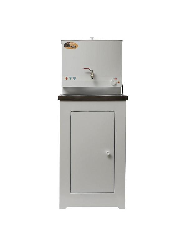 Умывальник дачный ЛЮКС, с подогревом, нержавеющая мойка, цвет белый 74/4/1