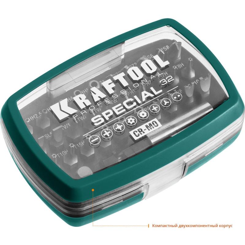 Набор бит специальных KRAFTOOL  SPECIAL-32 предмета, Cr-Mo (2610-H32)