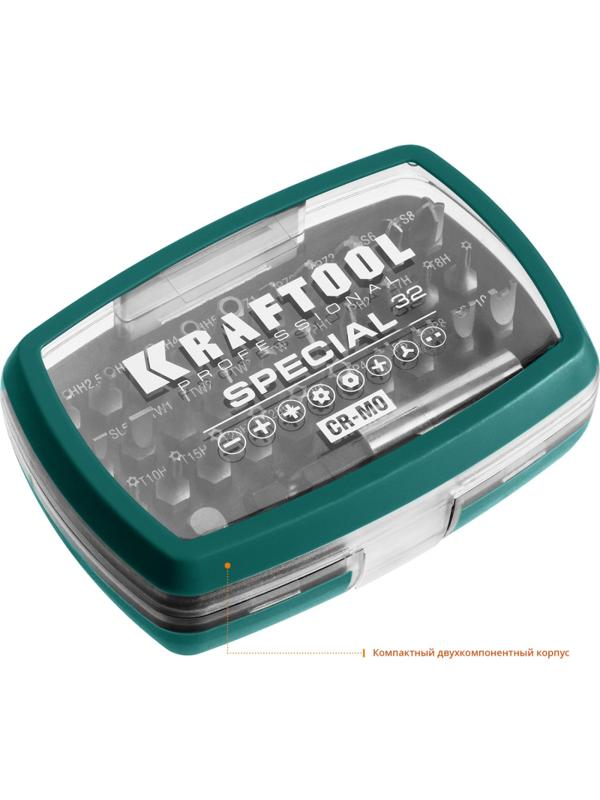 Набор бит специальных KRAFTOOL  SPECIAL-32 предмета, Cr-Mo (2610-H32)