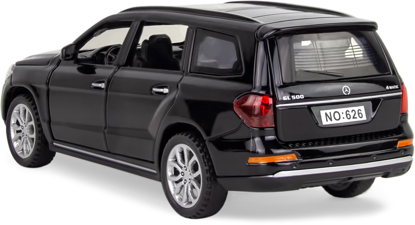 Машинка металлическая Wanbao 1:32 «Mercedes-Benz Gl 500 X166» 626D, 15 см., инерционная, звук, свет / Черный