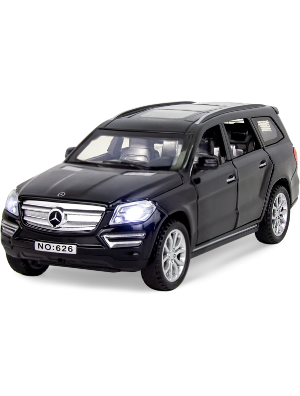 Машинка металлическая Wanbao 1:32 «Mercedes-Benz Gl 500 X166» 626D, 15 см., инерционная, звук, свет / Черный
