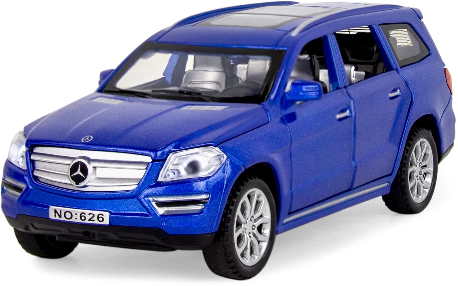 Машинка металлическая Wanbao 1:32 «Mercedes-Benz Gl 500 X166» 626D, 15 см., инерционная, звук, свет / Синий