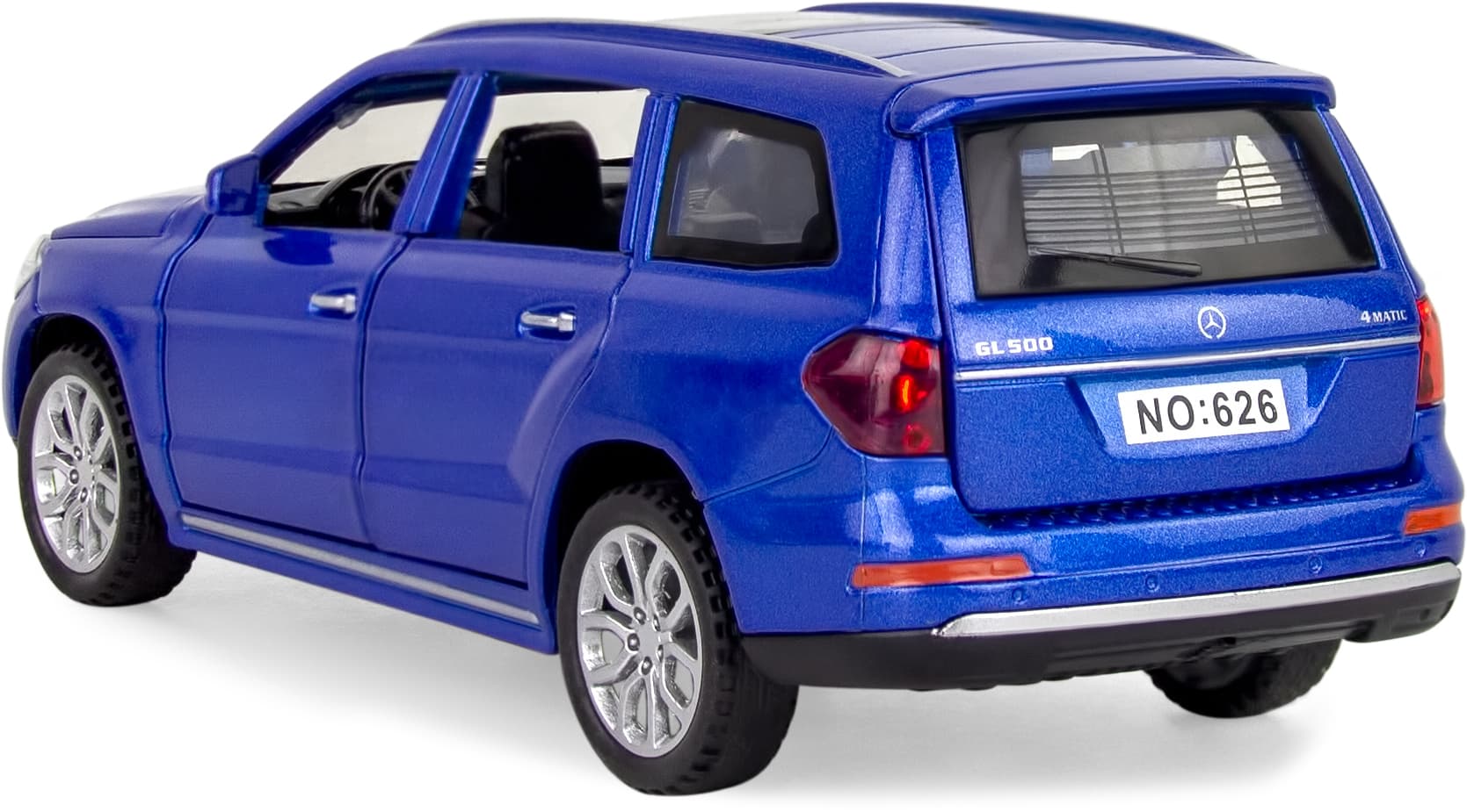 Машинка металлическая Wanbao 1:32 «Mercedes-Benz Gl 500 X166» 626D, 15 см., инерционная, звук, свет / Синий