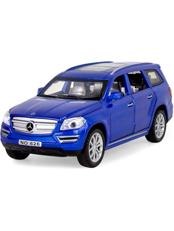 Машинка металлическая Wanbao 1:32 «Mercedes-Benz Gl 500 X166» 626D, 15 см., инерционная, звук, свет / Синий