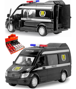 Металлическая машинка WGT Car «Mercedes-Benz Sprinter: Полиция» 887-28А свет и звук, инерционная / Черный