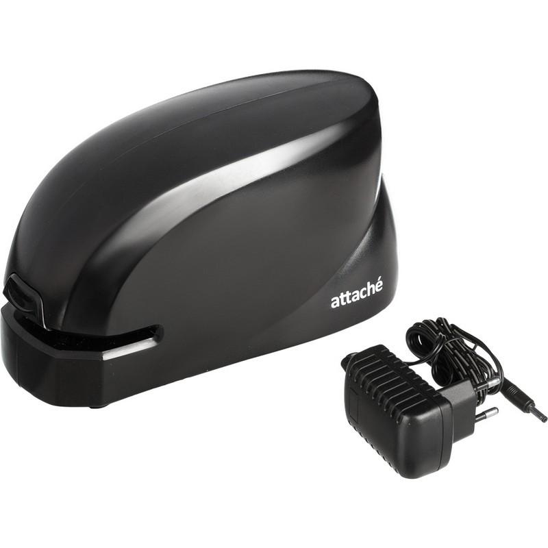 Степлер электрический Attache Leader до 20 лист, черный, адаптер/батарейки