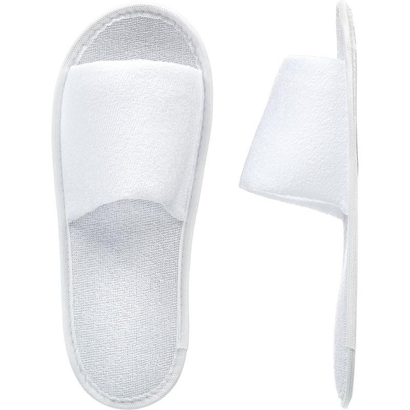 Тапочки одноразовые махровые Luscan с откр мысом,подошваЭВА3мм,бел100пар/уп