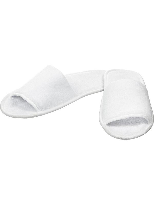Тапочки одноразовые махровые Luscan с откр мысом,подошваЭВА3мм,бел100пар/уп