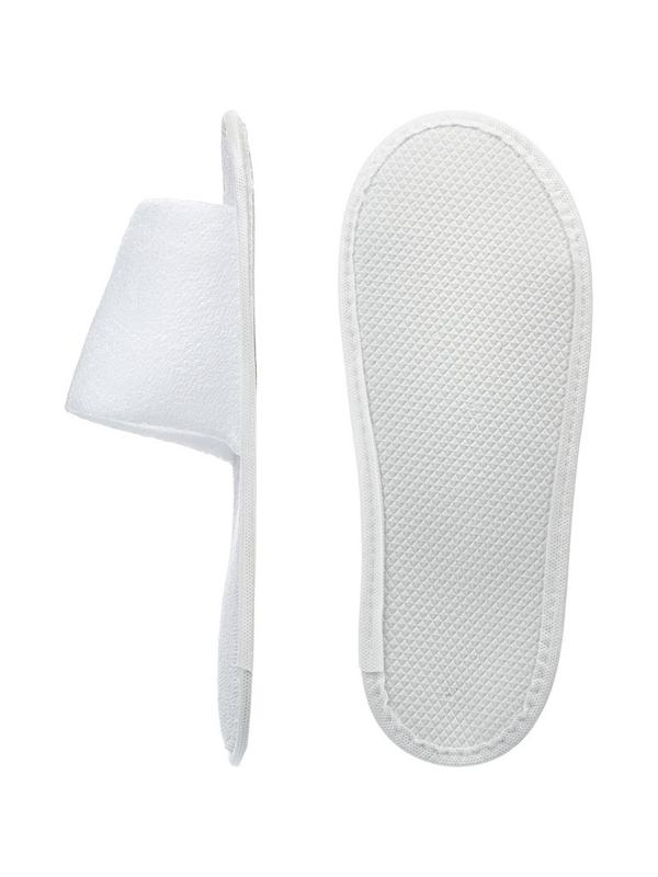 Тапочки одноразовые махровые Luscan с откр мысом,подошваЭВА3мм,бел100пар/уп