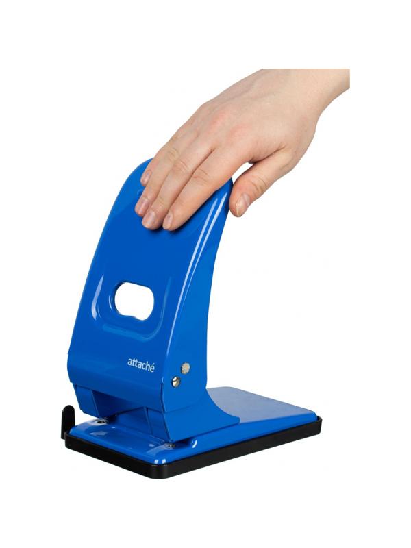 Дырокол Attache Economy до 60 листов, с линейкой, металл, синий