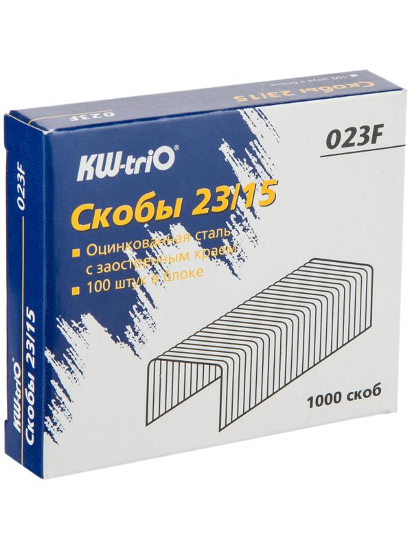 Скобы для степлера №23/15 KW-Trio 023F оцинкованные 1000 шт./уп