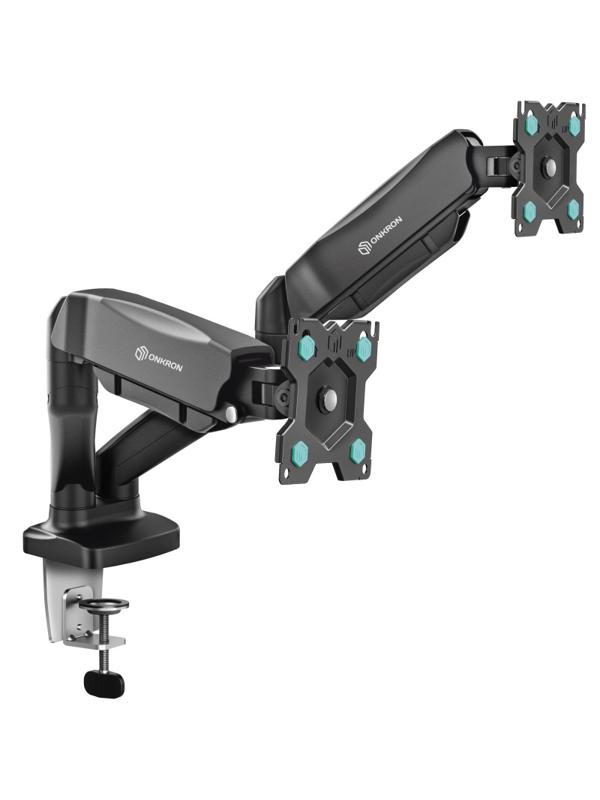 Кронштейн Onkron G160, TV 13-32, для 2-ух мон, газлифт, настольный, чер