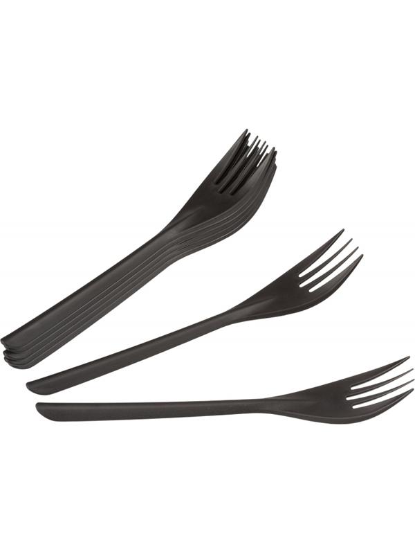Вилка одноразовая столовая 173,5мм, черная, ПП,  50шт/уп(4032)