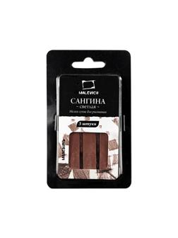 Сангина светлая Малевичъ, набор квадратных мелков, 3 шт 810007
