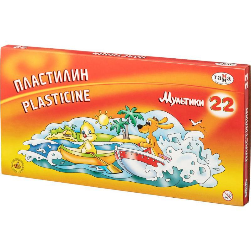 Пластилин Гамма  Мультики, 22 цвета, 440г, со стеком, 210119_03