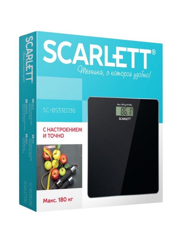 Весы SCARLETT SC-BS33E036, напольные, 180кг, черный