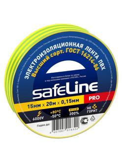 Изолента Safeline 15/20 желто-зеленый (12122)