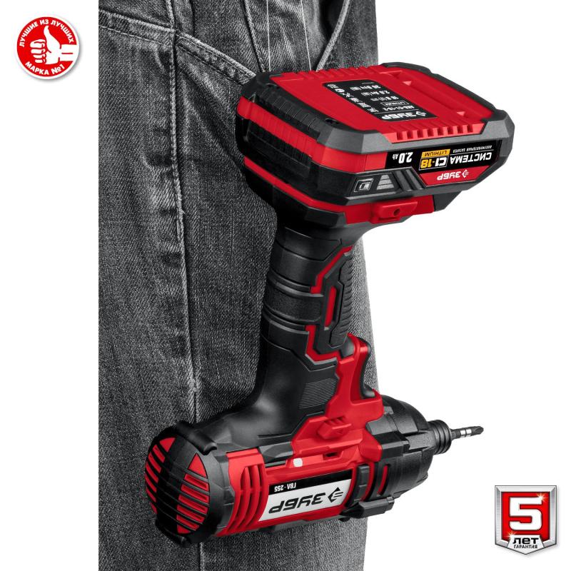 Винтоверт аккумуляторный ударный ЗУБР 18В, 2АКБ (2.0Ач) (ГВЛ-255-22)