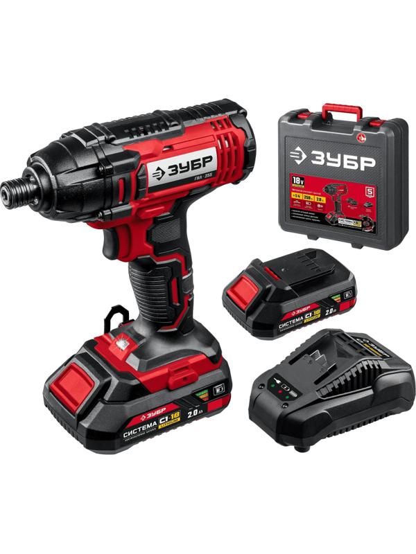 Винтоверт аккумуляторный ударный ЗУБР 18В, 2АКБ (2.0Ач) (ГВЛ-255-22)