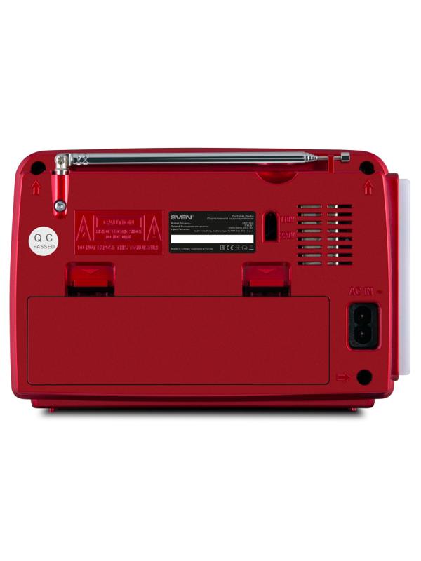 Радиоприемник SVEN SRP-525, красный, мощность 3 Вт (RMS), FM/AM/SW, USB