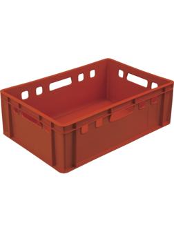 Ящик п/э 600х400х200 сплошной, E2  цв. Красный 207