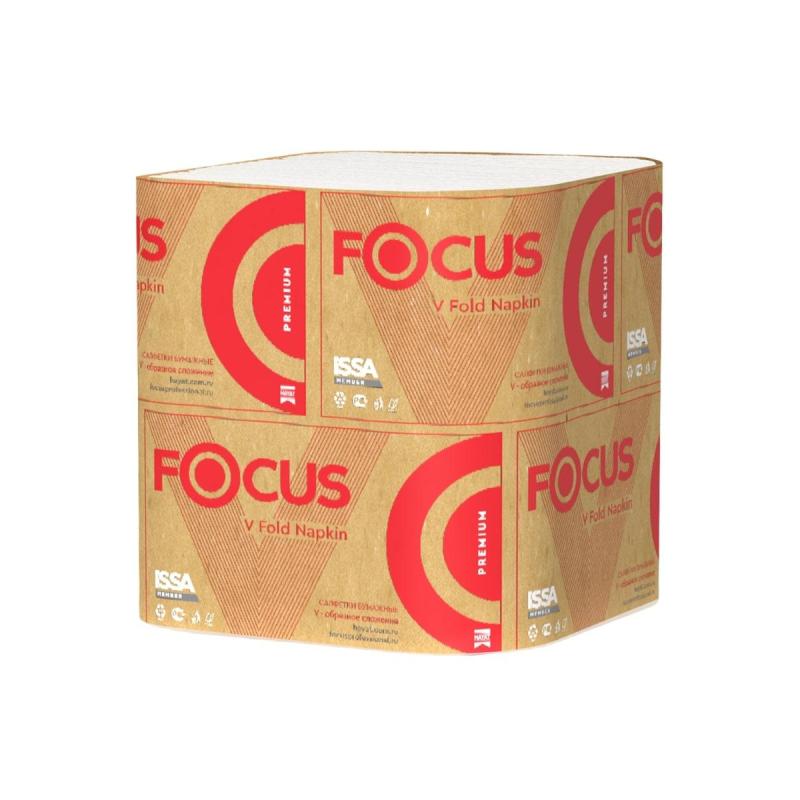 Салфетки бумажные FOCUS Premium N4 2сл 200л 15 пач/уп 5083738 п/э