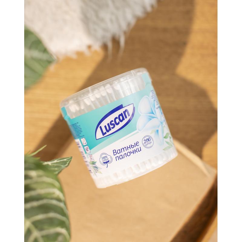 Палочки ватные Luscan стакан 200шт/уп