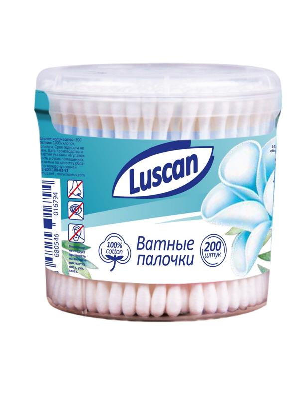 Палочки ватные Luscan стакан 200шт/уп