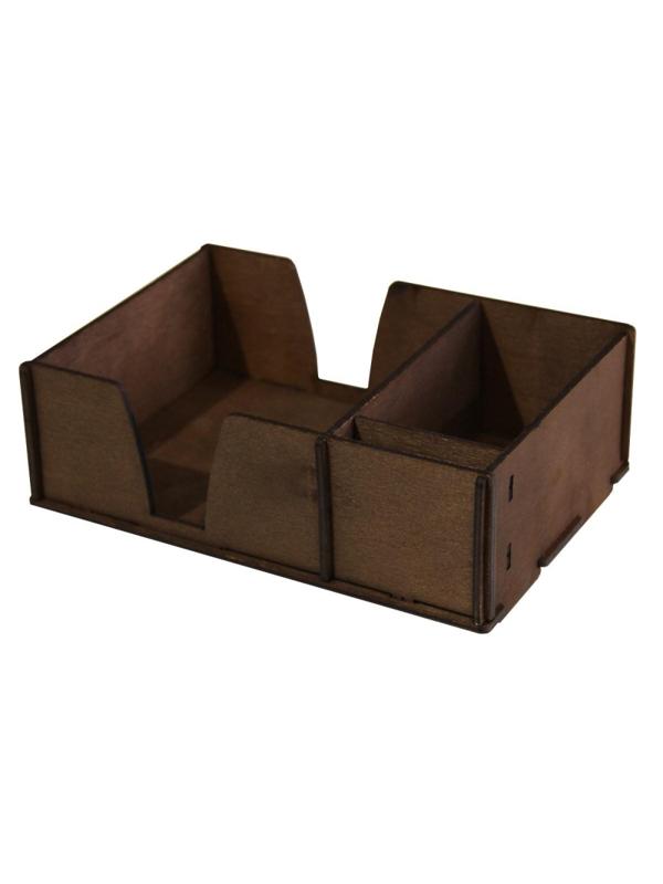 Салфетница с секциями деревянная 196х137х65, Орех (101878)