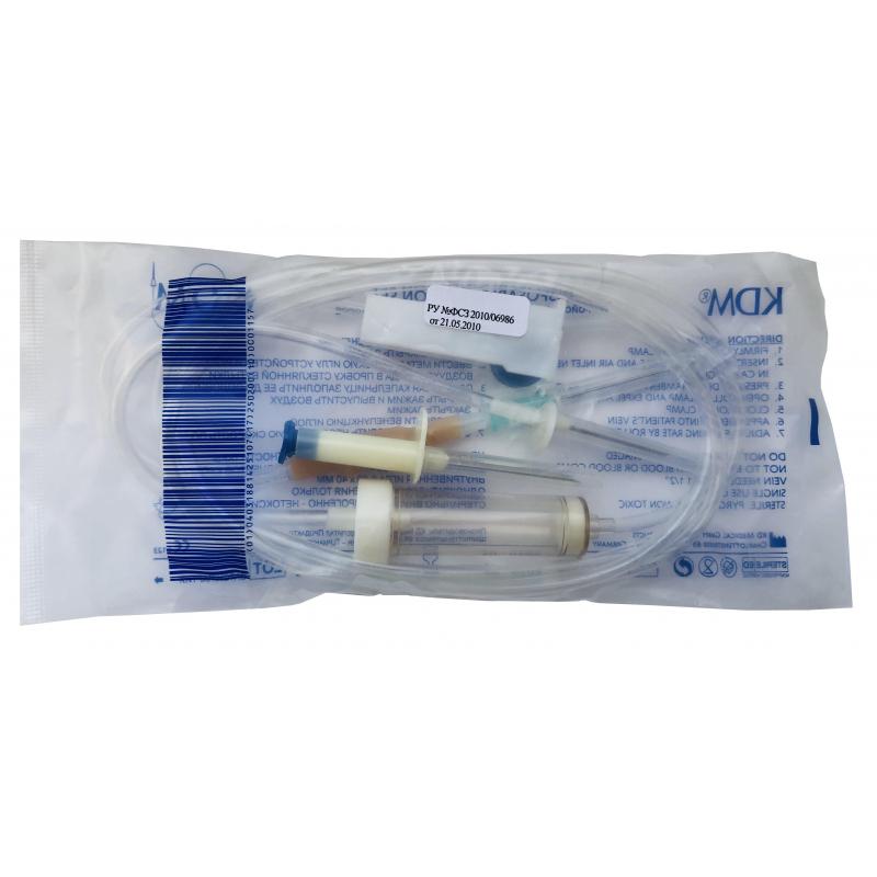 Система для в/в вливания инф.растворов (металл.игла) KDM 400 шт/уп