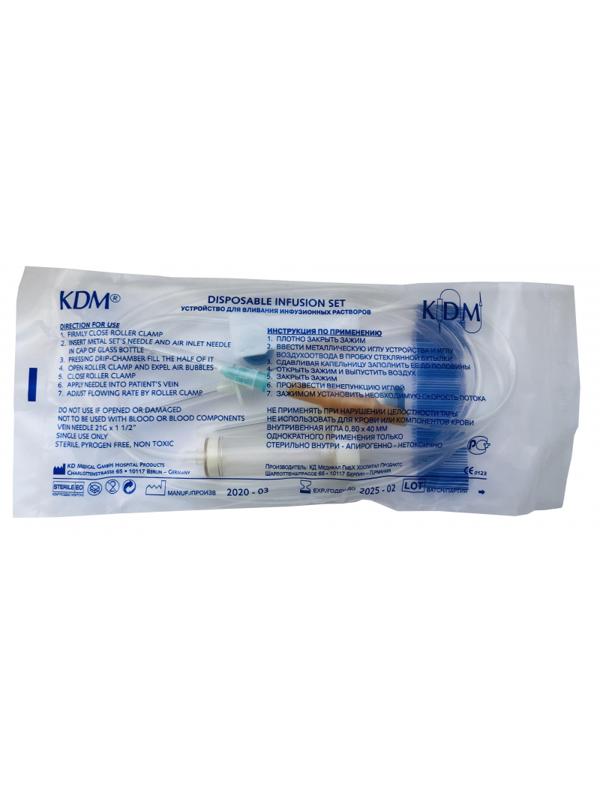 Система для в/в вливания инф.растворов (металл.игла) KDM 400 шт/уп