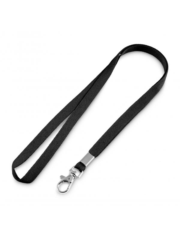 Держатель для бейджа с карабином-люкс, ширина 10мм, черный