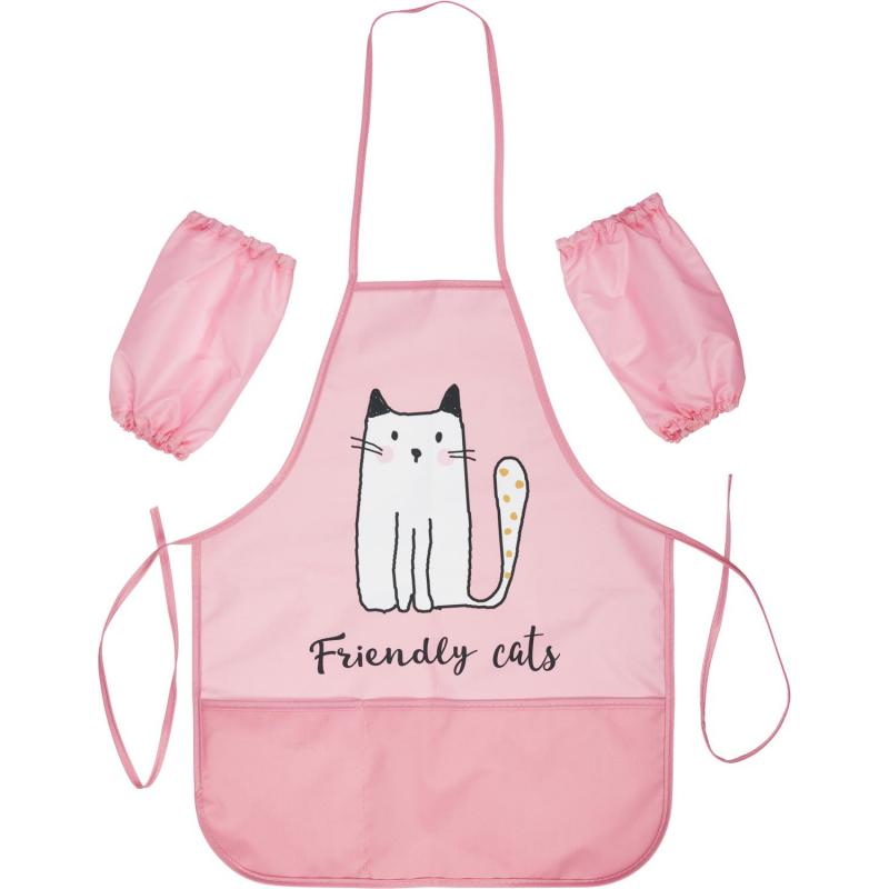 Фартук для труда №1 School Friendly cats карман,нарукав,490x390мм,ФН61-20-2