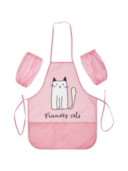 Фартук для труда №1 School Friendly cats карман,нарукав,490x390мм,ФН61-20-2