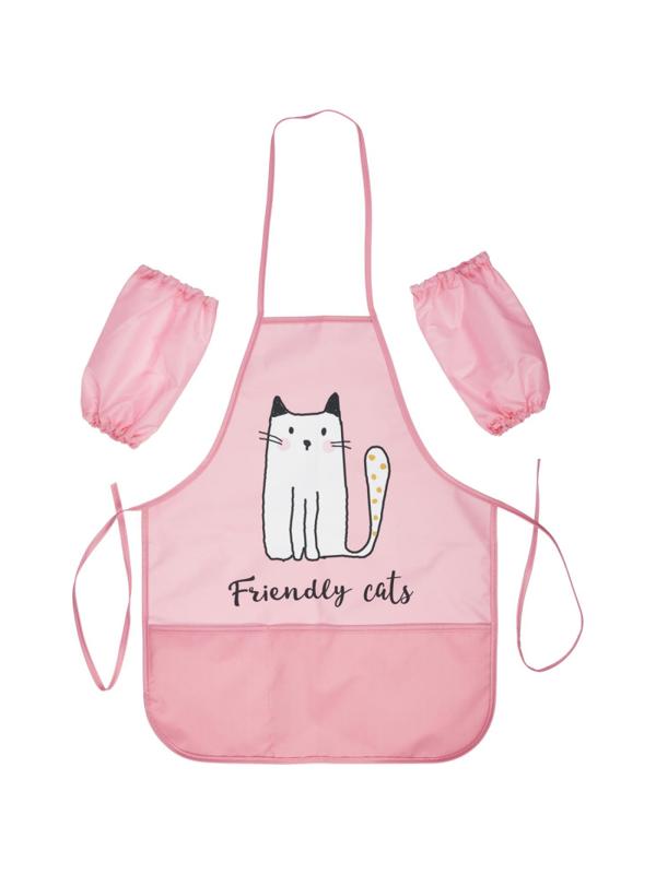 Фартук для труда №1 School Friendly cats карман,нарукав,490x390мм,ФН61-20-2