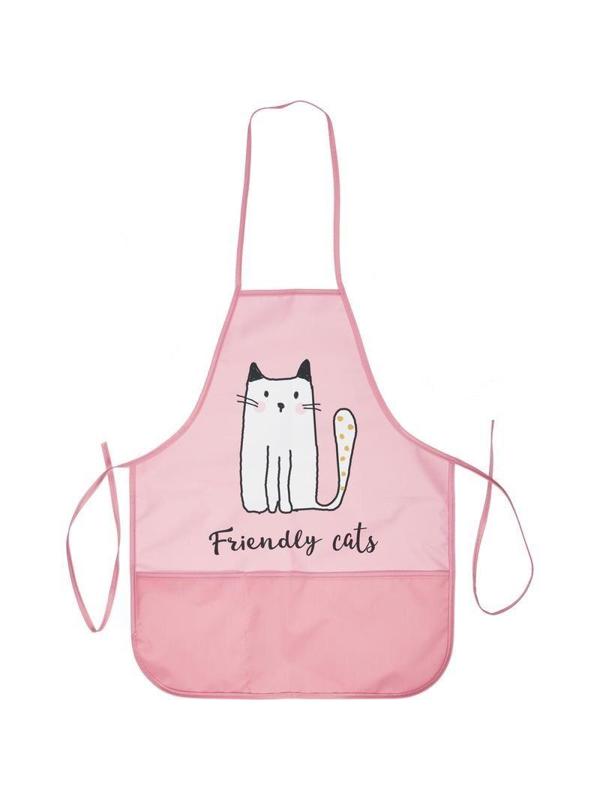 Фартук для труда №1 School Friendly cats карман,нарукав,490x390мм,ФН61-20-2