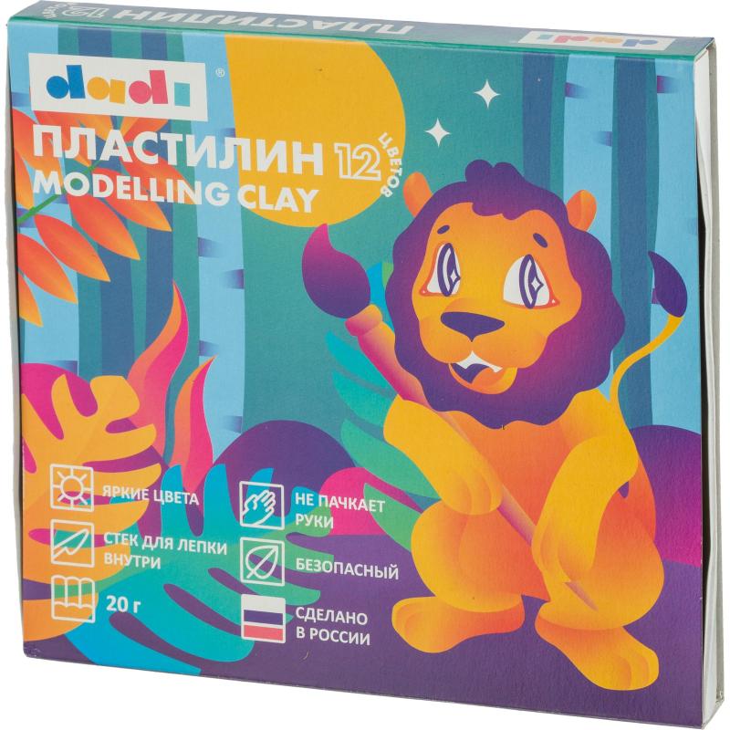Пластилин классический dadi 20г 12 цв., DPL20-12A