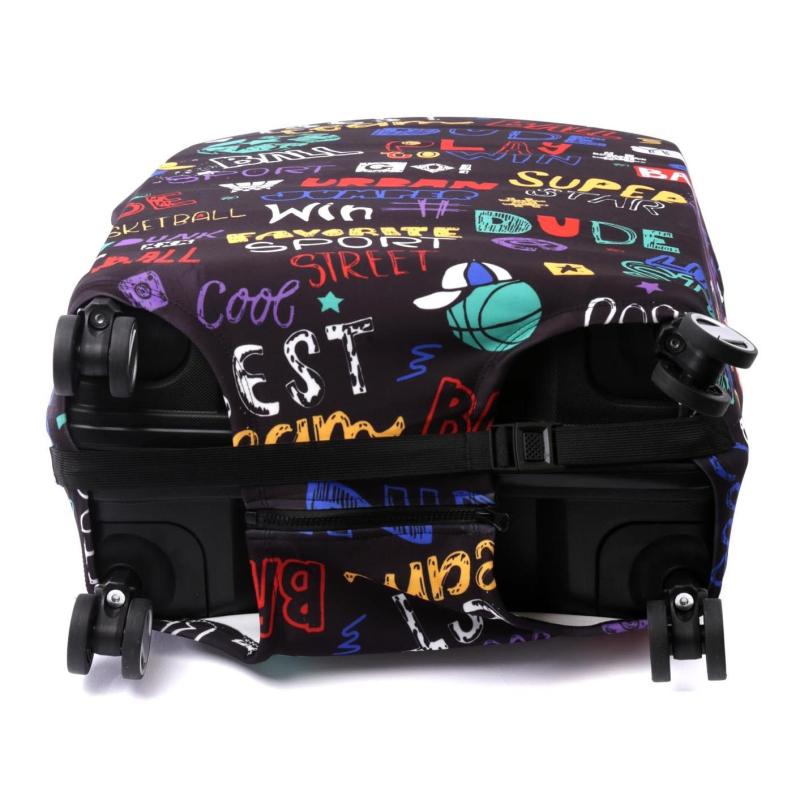 Чехол для чемодана FABRETTI,черный, 92%полиэстер 8%спандекс,W1038-M