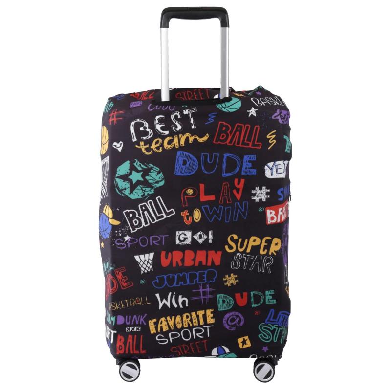 Чехол для чемодана FABRETTI,черный, 92%полиэстер 8%спандекс,W1038-M